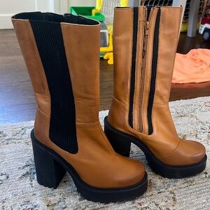 Brown free people boots size 8. So cute!